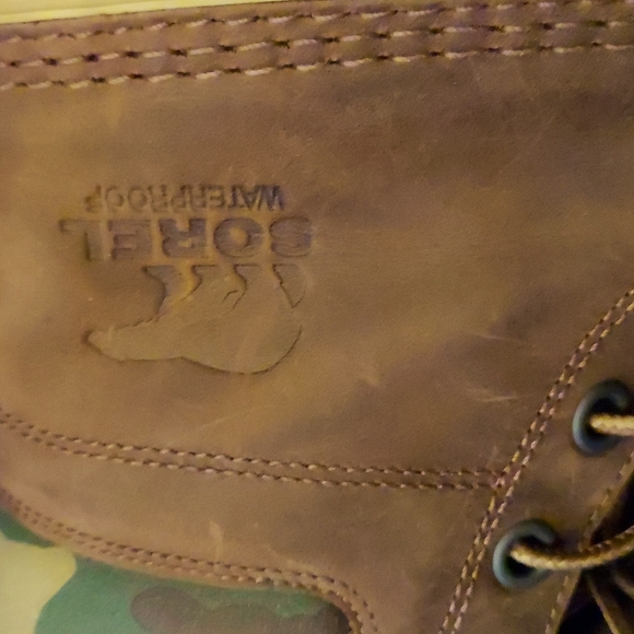 Sorel Cheyenne II Waterproof sz 9.5 men's boots brown w/ army fatigue trim - Picture 6 of 6
